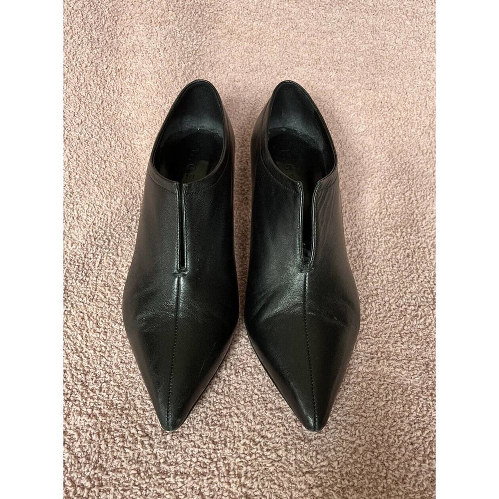 M. Gemi Black Leather Heel Ankle Boots Women’s Size 36.5